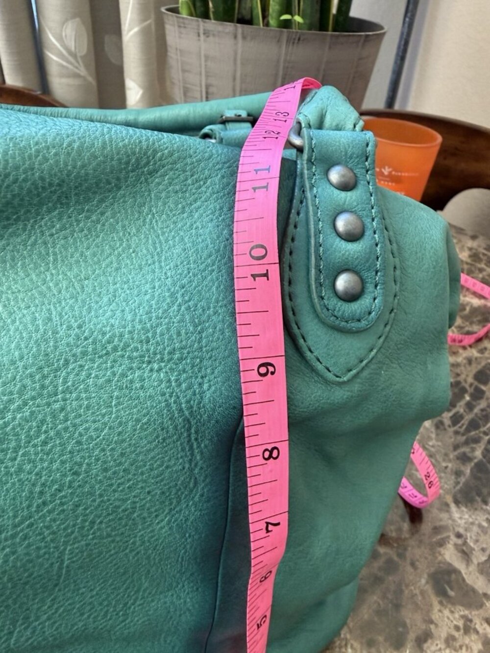 Free People We The Free Emerson Tote Bag Wash Greenery Leather NWT - Picture 10 of 11